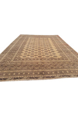 Authentic Hand Knotted Vintage Afghan Turkmen Moori Wool Area Rug 8.11 x 6.8 Ft (2787 SU)