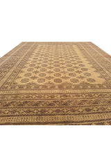 Authentic Hand Knotted Vintage Afghan Turkmen Moori Wool Area Rug 8.11 x 6.8 Ft (2787 SU)
