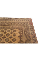 Authentic Hand Knotted Vintage Afghan Turkmen Moori Wool Area Rug 8.11 x 6.8 Ft (2787 SU)