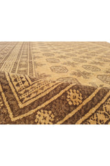 Authentic Hand Knotted Vintage Afghan Turkmen Moori Wool Area Rug 8.11 x 6.8 Ft (2787 SU)