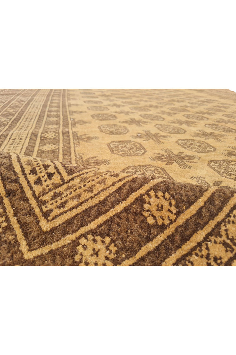 Authentic Hand Knotted Vintage Afghan Turkmen Moori Wool Area Rug 8.11 x 6.8 Ft (2787 SU)