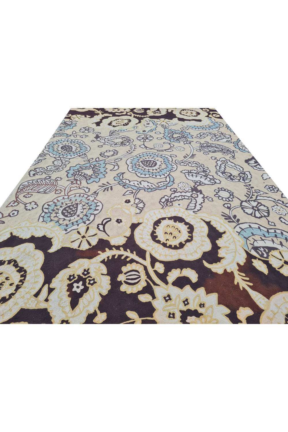 Hand Embroidered Needlework Vintage Kashmiri Textile Wall Hanging 5.10 x 4.0 Ft