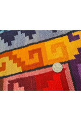 Amazing Hand Knotted Vintage Flat Weave Kilim Kilm Wool Area Rug 4.11 x 3.9 Ft
