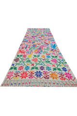 Amazing Hand Knotted Vintage Flat Weave Pictorial Kilim Wool Area Runner Rug 6.7 x 2.6 Ft