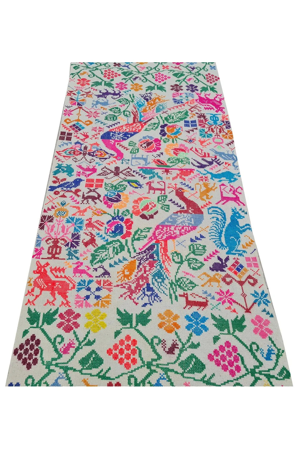 Amazing Hand Knotted Vintage Flat Weave Pictorial Kilim Wool Area Runner Rug 6.7 x 2.6 Ft