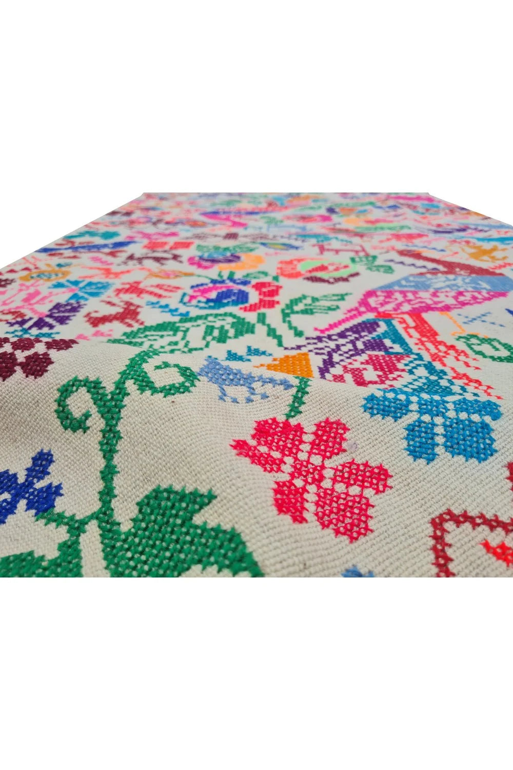 Amazing Hand Knotted Vintage Flat Weave Pictorial Kilim Wool Area Runner Rug 6.7 x 2.6 Ft