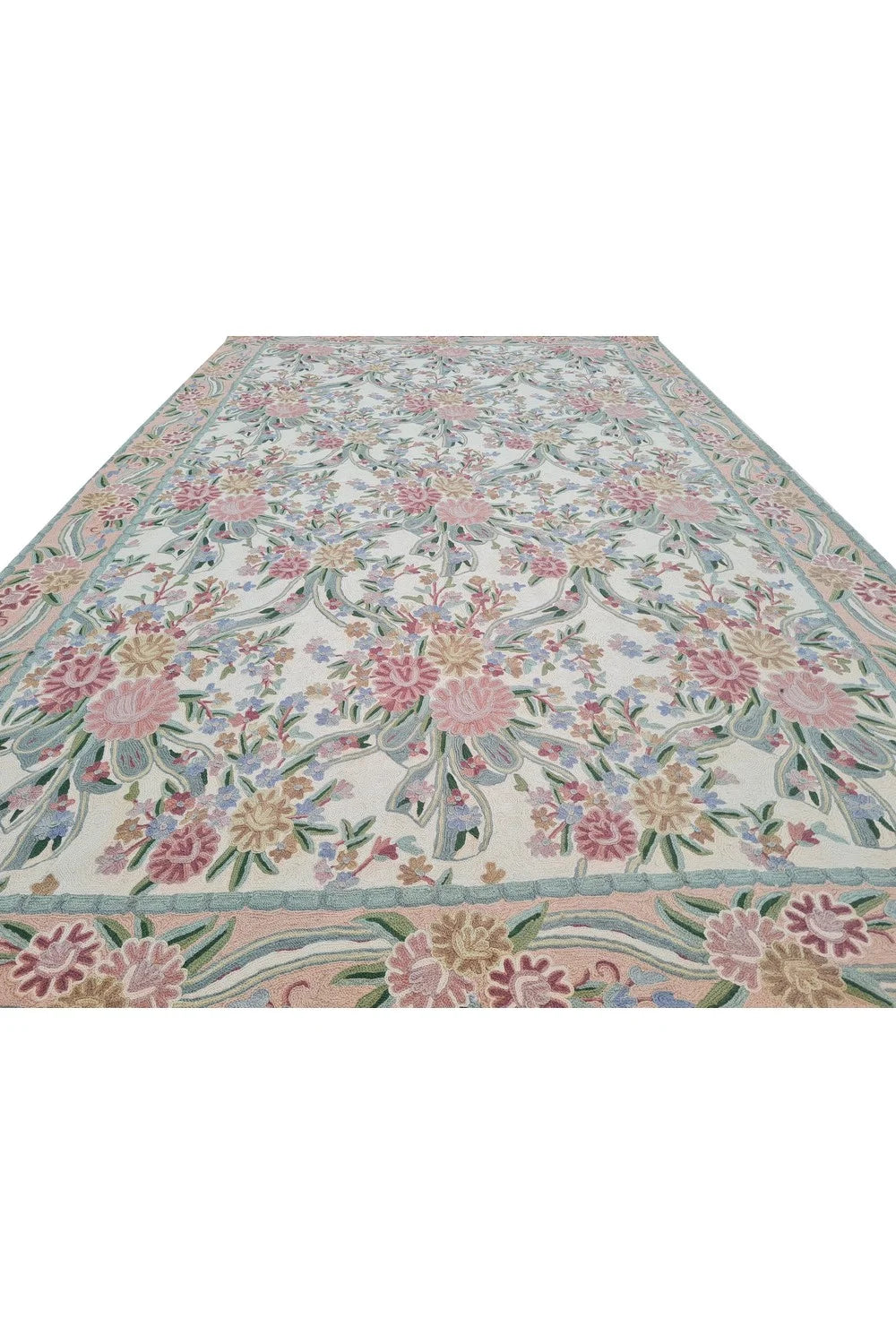 Hand Embroidered Needlework Vintage Kashmiri Textile Wall Hanging 8 x 5 Ft