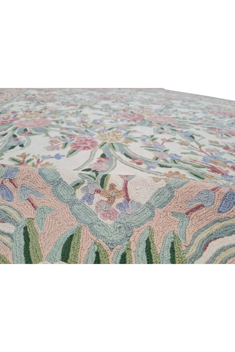 Hand Embroidered Needlework Vintage Kashmiri Textile Wall Hanging 8 x 5 Ft