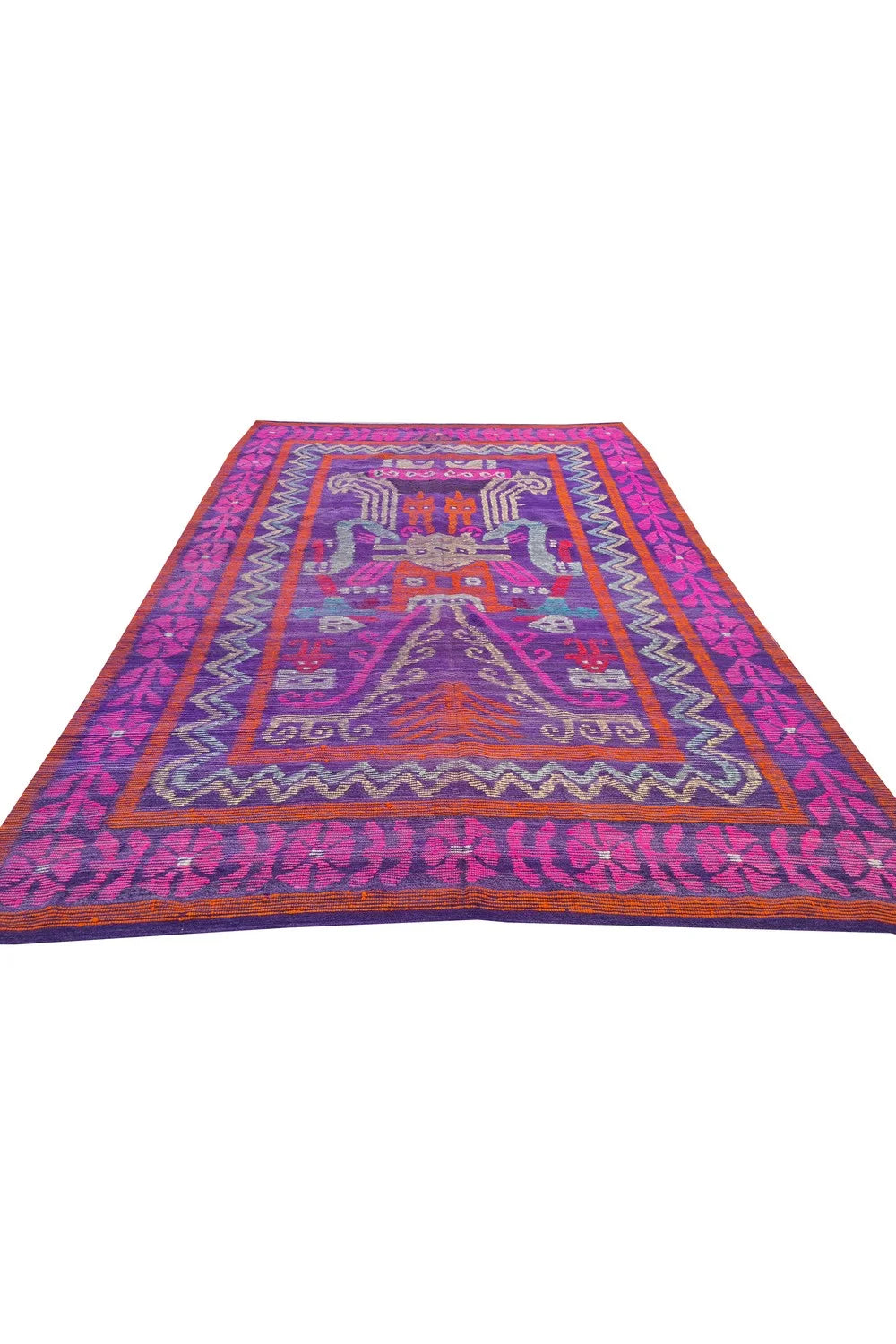 Amazing Hand Knotted Vintage Flat Weave Kilim Kilm Wool Area Rug 8 x 6 Ft