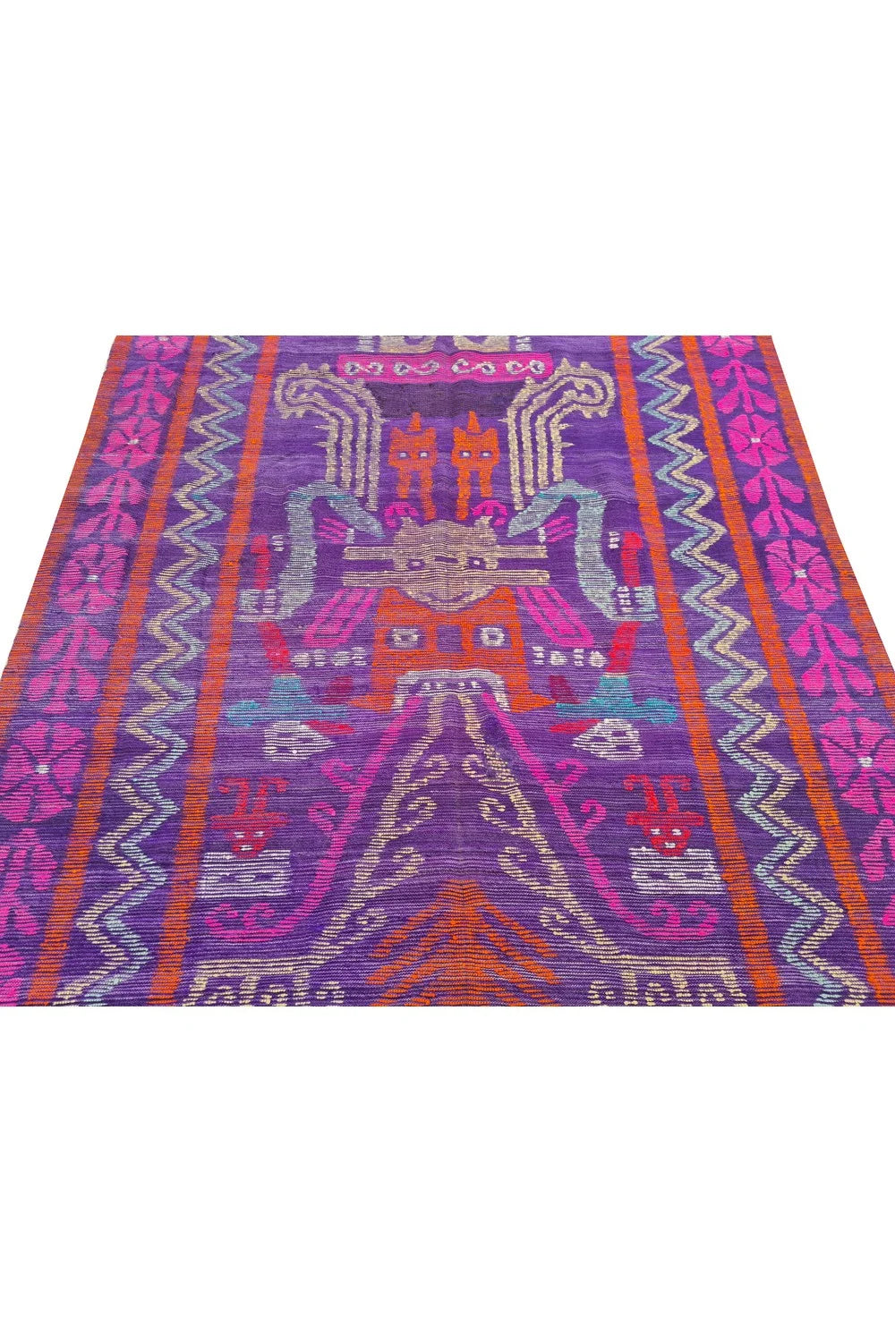 Amazing Hand Knotted Vintage Flat Weave Kilim Kilm Wool Area Rug 8 x 6 Ft