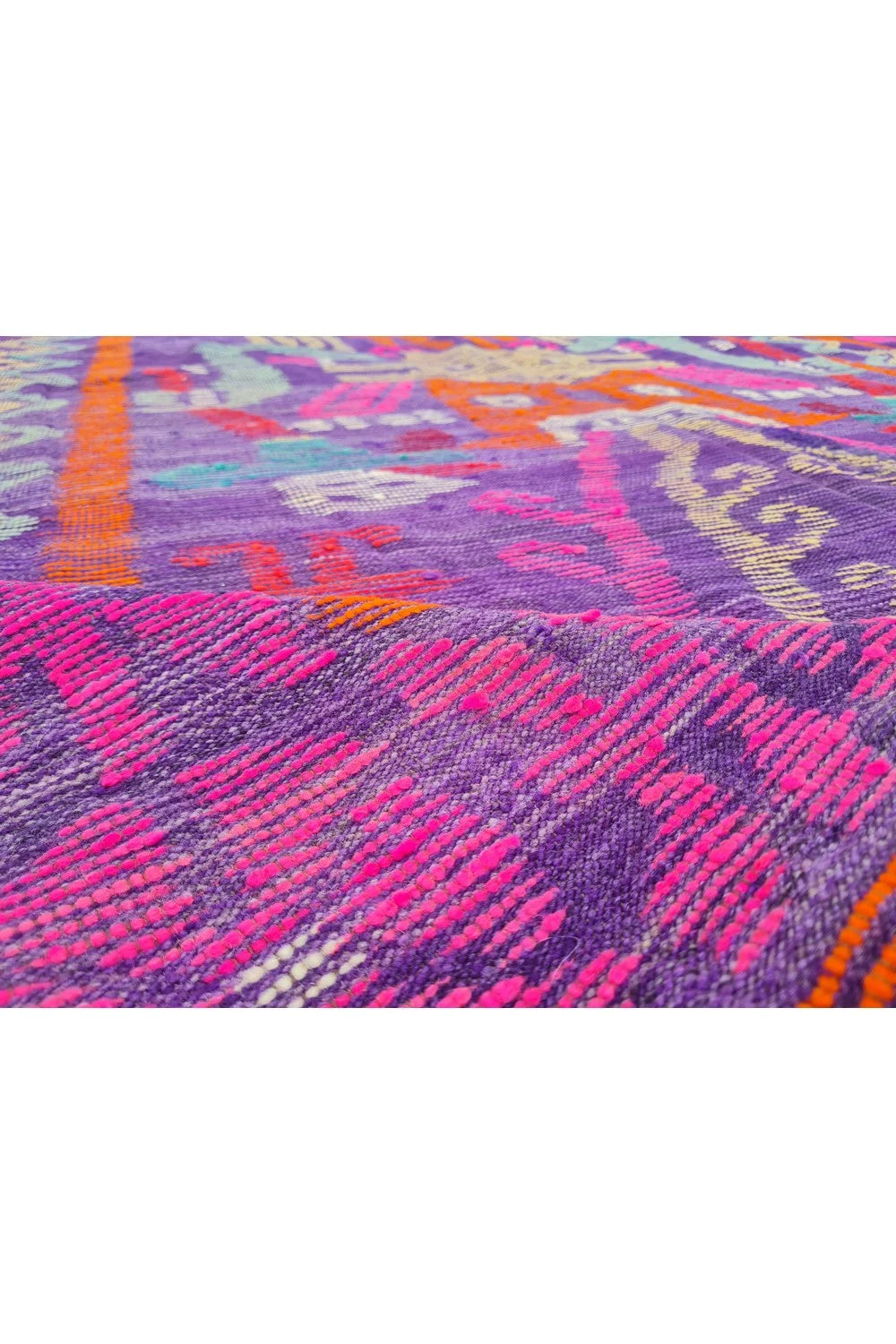 Amazing Hand Knotted Vintage Flat Weave Kilim Kilm Wool Area Rug 8 x 6 Ft