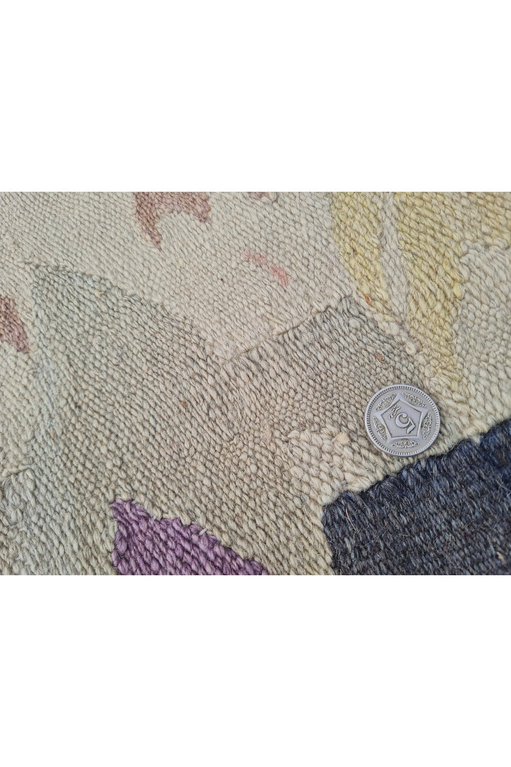 Hand Knotted Vintage Bulgaria Pictorial Kilim Wool Area Rug 4.2 x 2.7 Ft