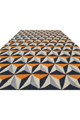 Amazing Hand Knotted Vintage Flat Weave Kilim Wool Area Rug 8 x 5 Ft