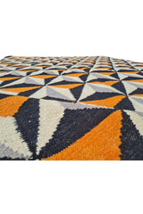 Amazing Hand Knotted Vintage Flat Weave Kilim Wool Area Rug 8 x 5 Ft
