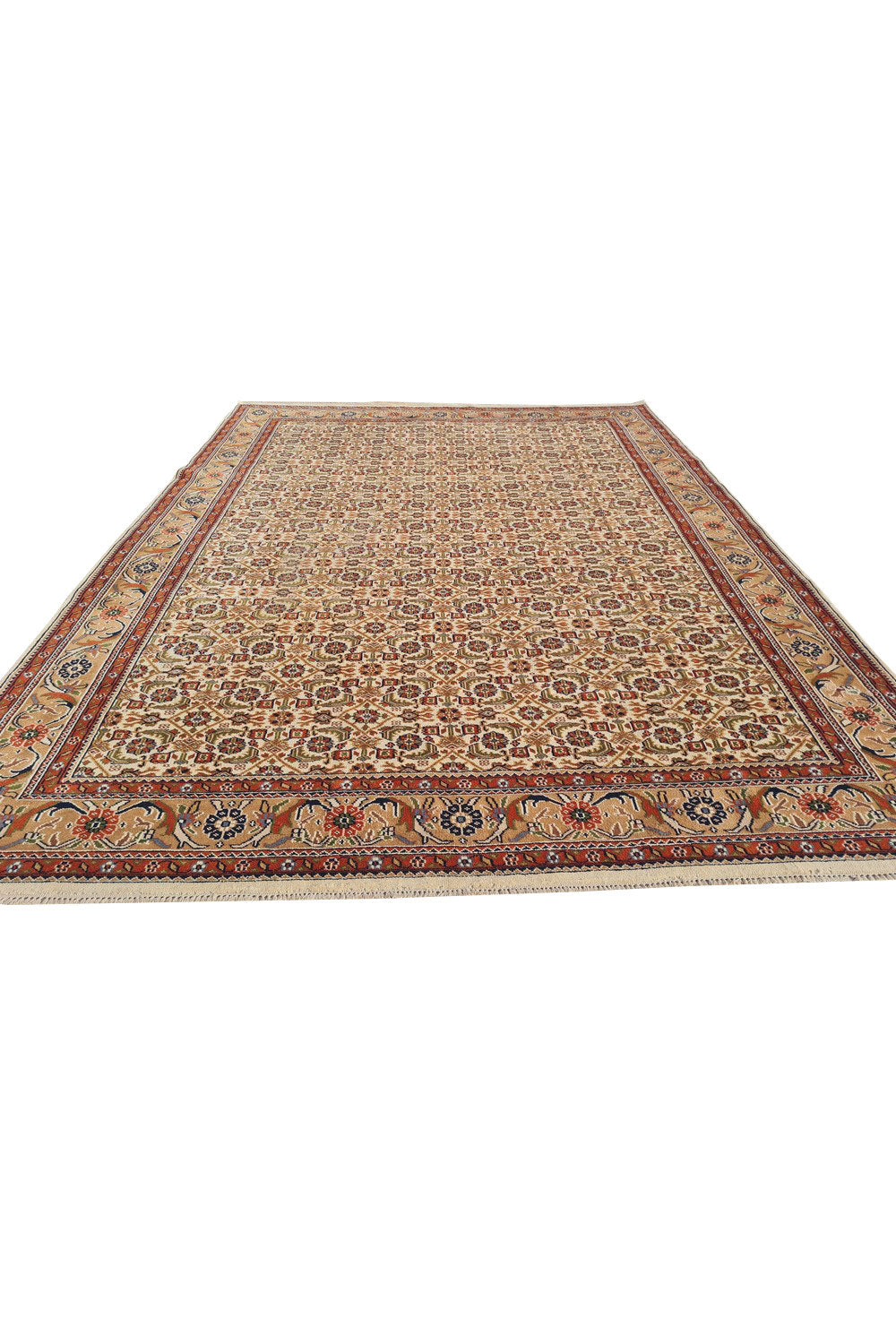 Authentic Hand Knotted Vintage Bijour Wool Area Rug 11.5 x 8.3 Ft (70 Ger-4)