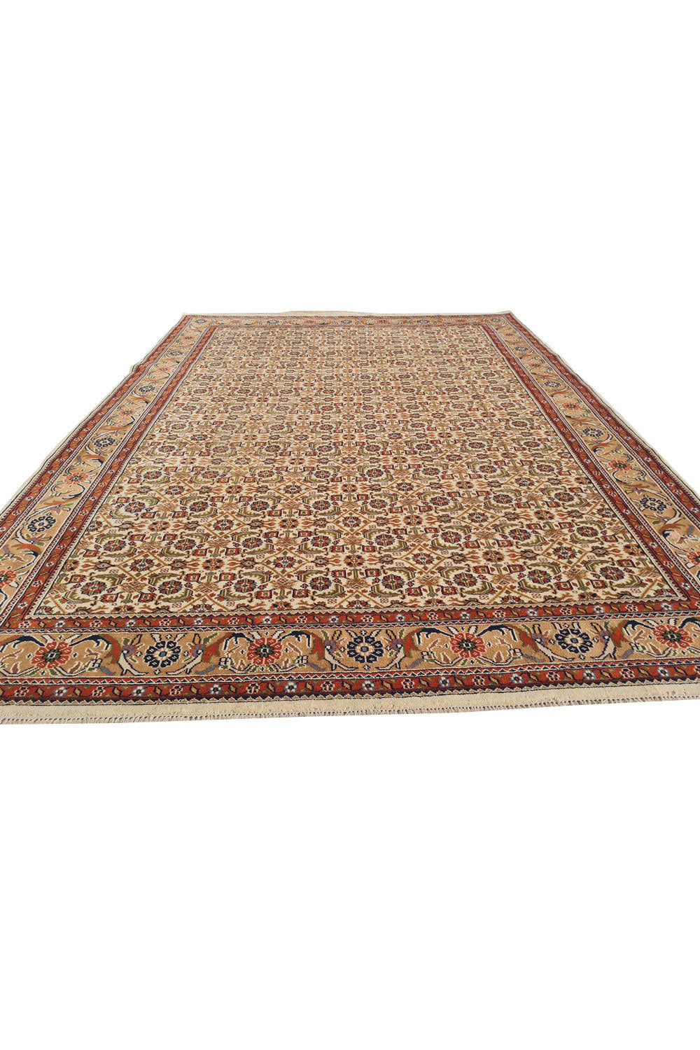 Authentic Hand Knotted Vintage Bijour Wool Area Rug 11.5 x 8.3 Ft (70 Ger-4)