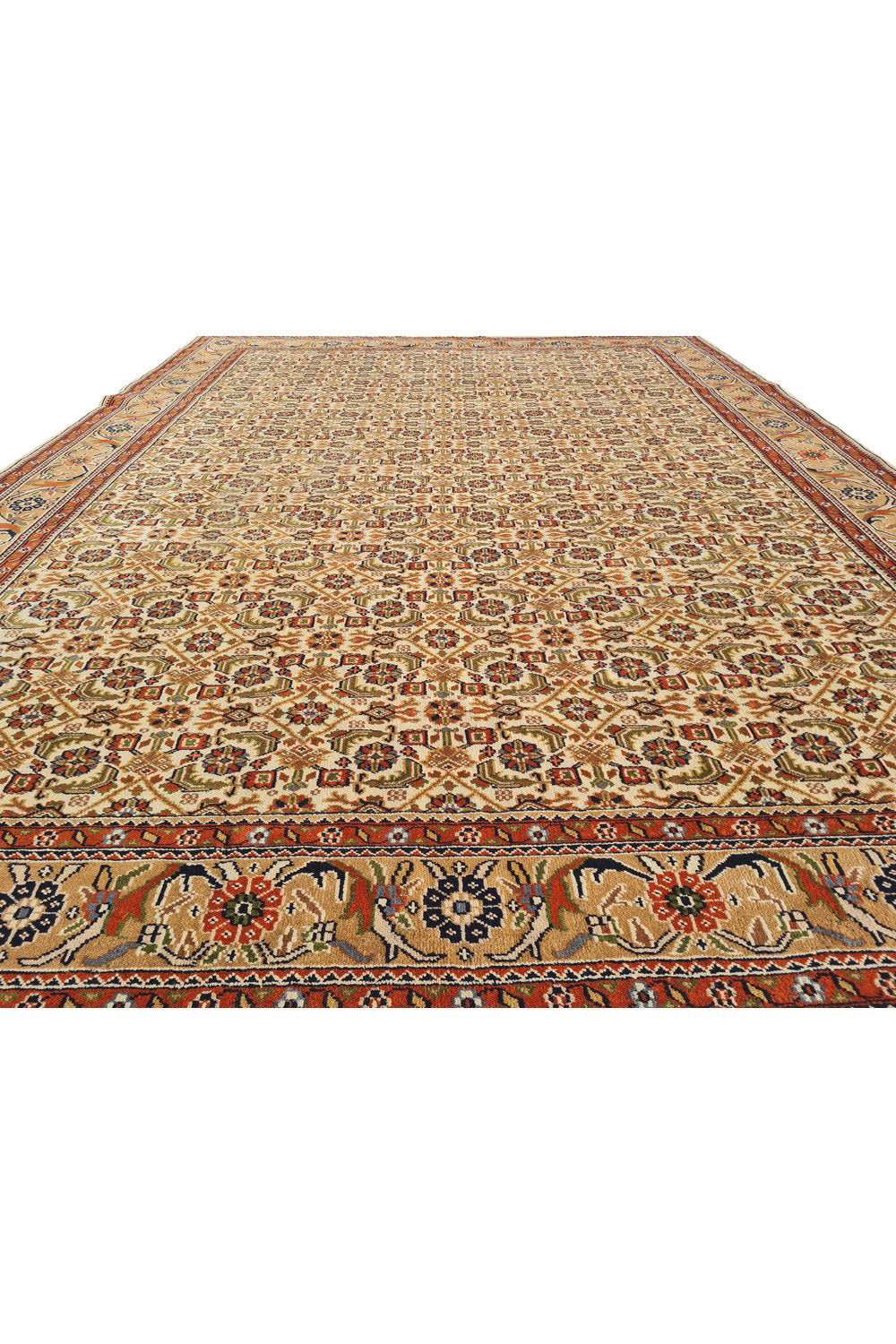 Authentic Hand Knotted Vintage Bijour Wool Area Rug 11.5 x 8.3 Ft (70 Ger-4)