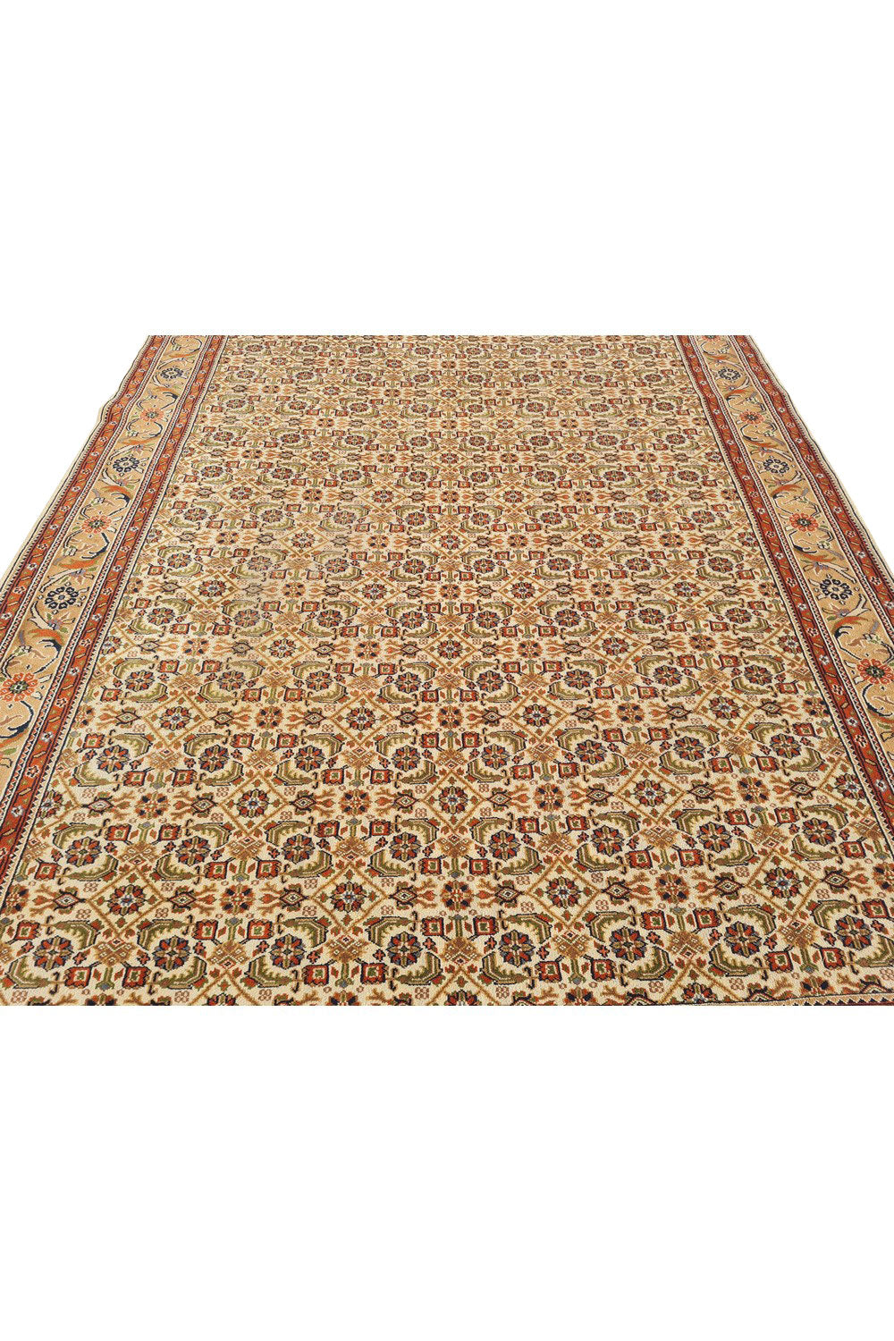 Authentic Hand Knotted Vintage Bijour Wool Area Rug 11.5 x 8.3 Ft (70 Ger-4)