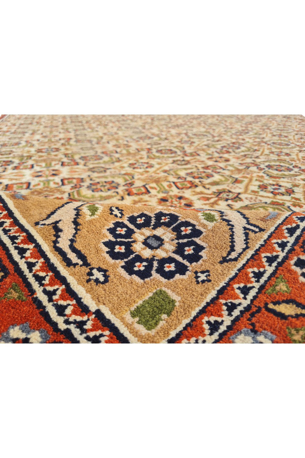 Authentic Hand Knotted Vintage Bijour Wool Area Rug 11.5 x 8.3 Ft (70 Ger-4)