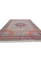 Authentic Hand Knotted Vintage Badam Gul Wool Area Rug 12.11 x 9.9 Ft (81 Ger-4)