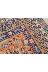 Authentic Hand Knotted Vintage Badam Gul Wool Area Rug 12.11 x 9.9 Ft (81 Ger-4)