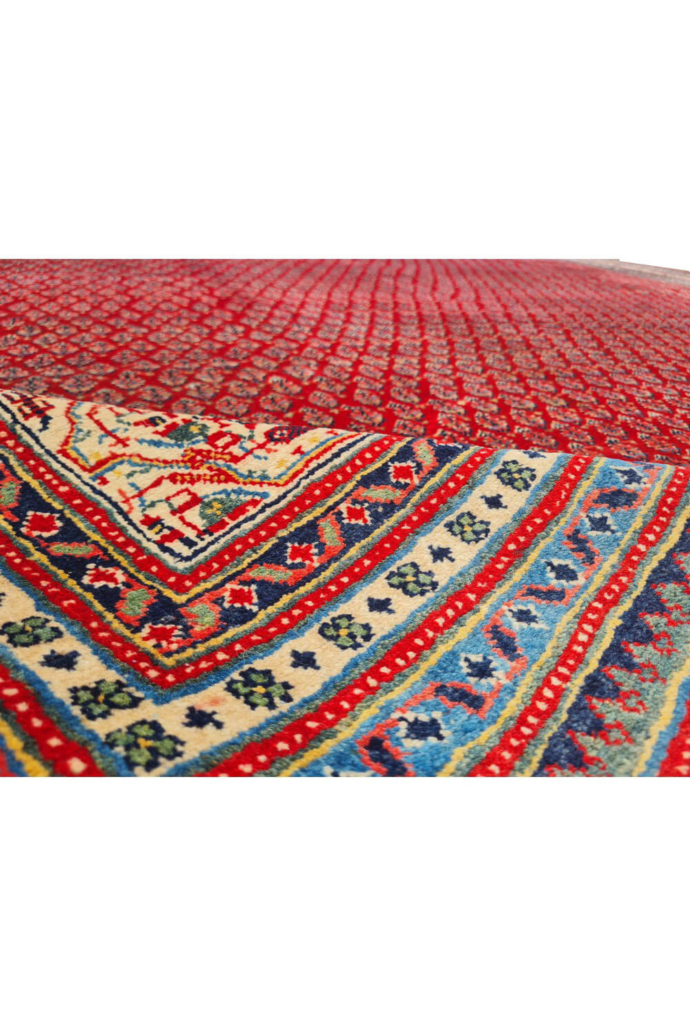 Authentic Hand Knotted Vintage Badam Gul Wool Area Rug 10.4 x 7.8 Ft (142 Ger-4)