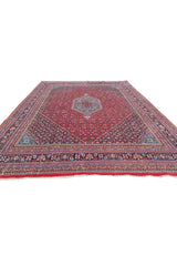 Authentic Hand Knotted Vintage Indo Wool Area Rug 10.4 x 7.9 Ft (155 Ger-4)