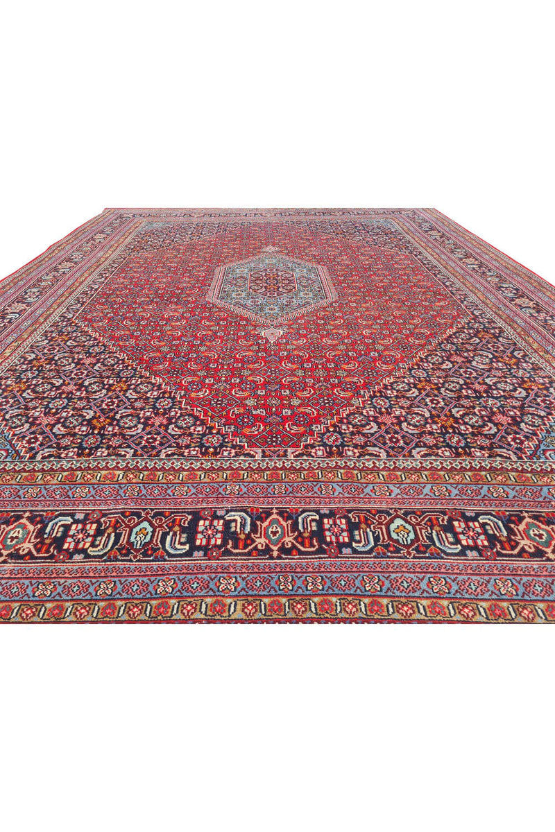 Authentic Hand Knotted Vintage Indo Wool Area Rug 10.4 x 7.9 Ft (155 Ger-4)