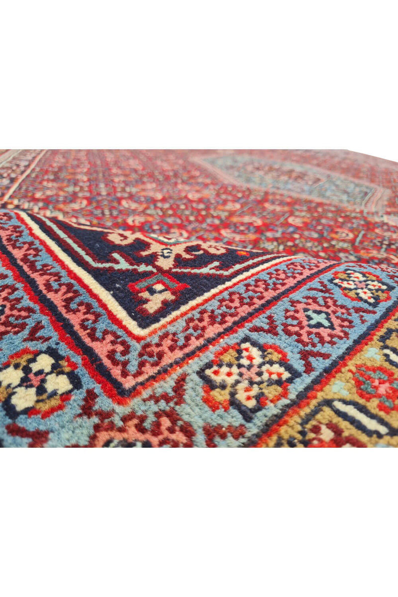 Authentic Hand Knotted Vintage Indo Wool Area Rug 10.4 x 7.9 Ft (155 Ger-4)