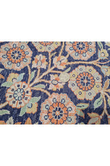 Distressed Hand Knotted Vintage Kashmiri Wool Area Rug 13.7 x 9.7 Ft (159 Ger-4)