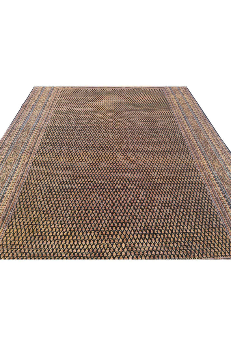 Authentic Hand Knotted Vintage Indo Wool Area Rug 11.6 x 8.0 Ft (165 Ger-4)