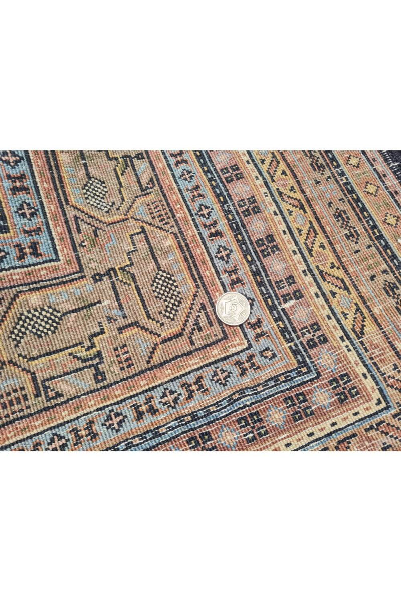 Authentic Hand Knotted Vintage Indo Wool Area Rug 11.6 x 8.0 Ft (165 Ger-4)