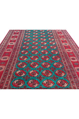 Amazing Hand Knotted Vintage Afghan Turkmen Sara Wool Area Rug 11.11 x 8.5 Ft