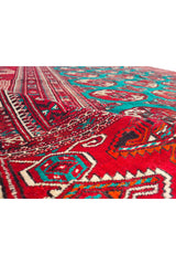 Amazing Hand Knotted Vintage Afghan Turkmen Sara Wool Area Rug 11.11 x 8.5 Ft