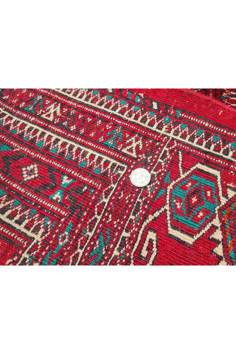 Amazing Hand Knotted Vintage Afghan Turkmen Sara Wool Area Rug 11.11 x 8.5 Ft