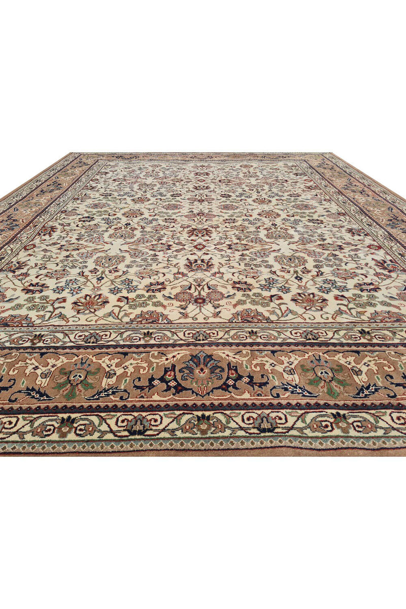 Authentic Hand Knotted Vintage Indo Wool Area Rug 9.9 x 8.2 Ft (178 Ger-4)