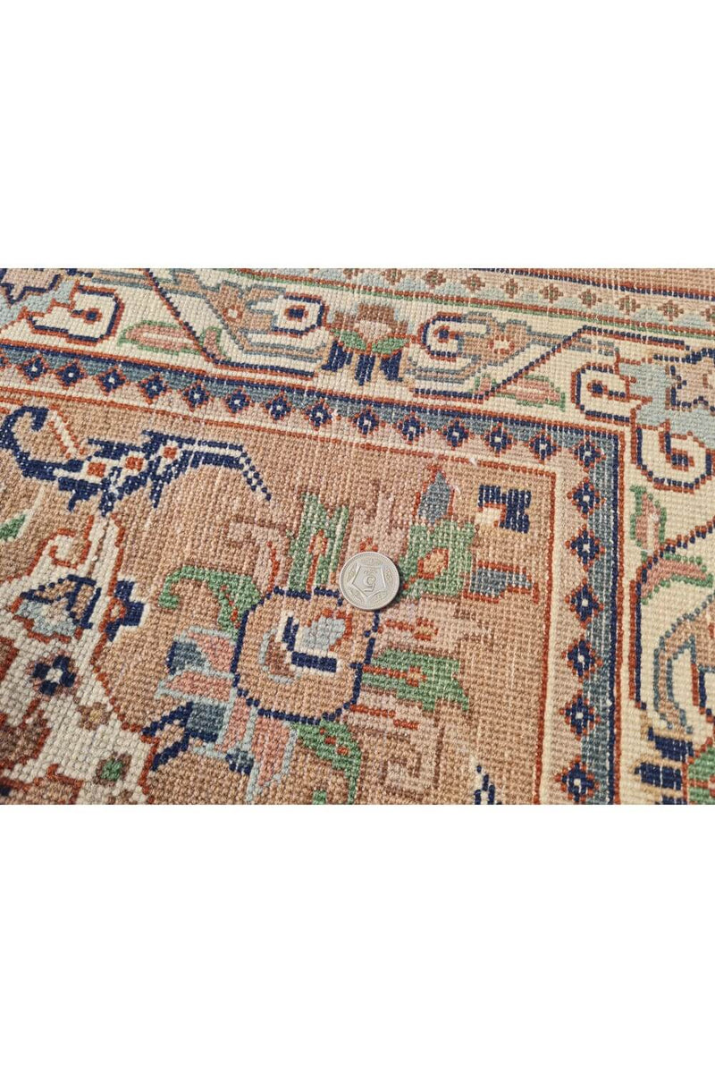 Authentic Hand Knotted Vintage Indo Wool Area Rug 9.9 x 8.2 Ft (178 Ger-4)