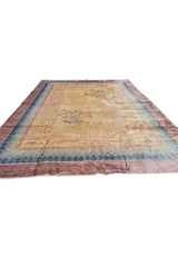 Authentic Hand Knotted Vintage Tibet Silk Area Rug 11.8 x 8.11 Ft (181 Ger-4)