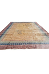 Authentic Hand Knotted Vintage Tibet Silk Area Rug 11.8 x 8.11 Ft (181 Ger-4)