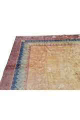 Authentic Hand Knotted Vintage Tibet Silk Area Rug 11.8 x 8.11 Ft (181 Ger-4)