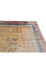 Authentic Hand Knotted Vintage Tibet Silk Area Rug 11.8 x 8.11 Ft (181 Ger-4)