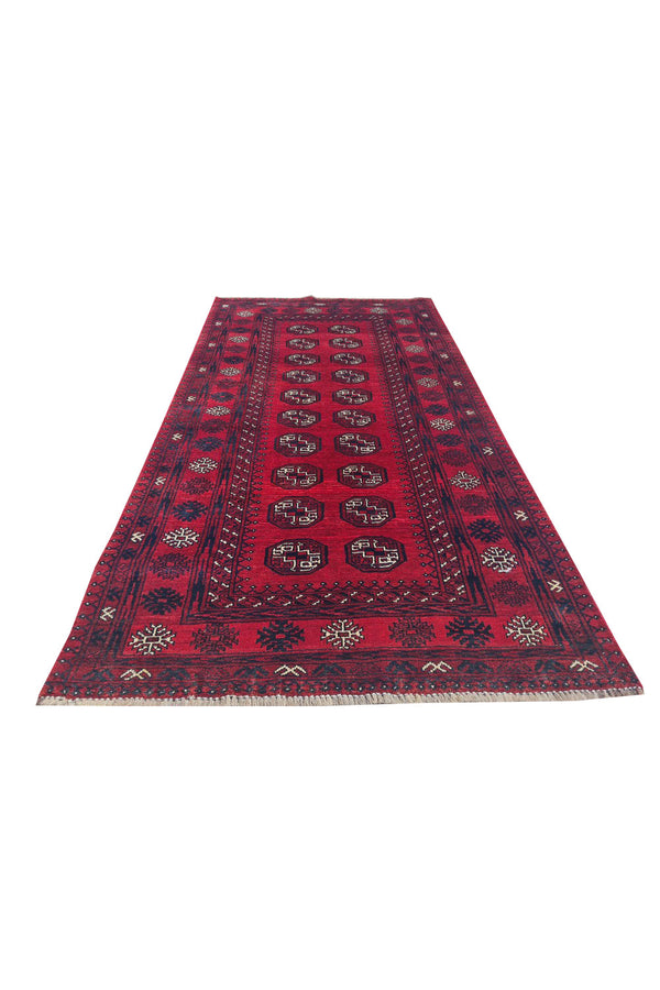 Authentic Hand Knotted Vintage Turkmen Moori Wool Area Rug 6.3 x 3.3 Ft (910 Ger-4)