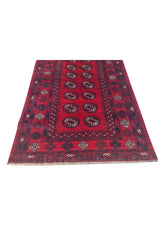 Authentic Hand Knotted Vintage Turkmen Moori Wool Area Rug 6.3 x 3.3 Ft (910 Ger-4)