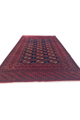 Authentic Hand Knotted Vintage Bokhara Jhaldar Wool Area Rug 6.7 x 4.2 Ft (919 Ger-4)