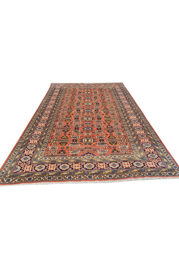 Authentic Hand Knotted Vintage Azarbaijan Wool Area Rug 7 x 5 Ft (922 Ger-4)
