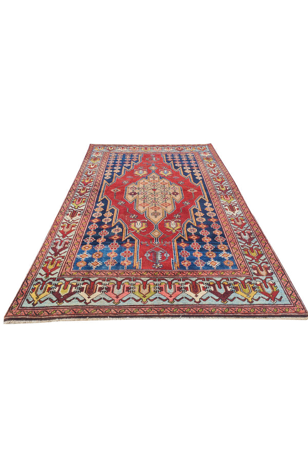 Authentic Hand Knotted Antique Hamidoun Wool Area Rug 6.5 x 4.0 Ft (923 Ger-4)