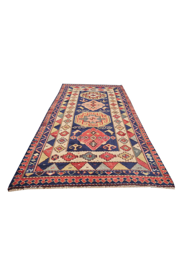 Authentic Hand Knotted Vintage Bulgaria Wool Area Rug 6 x 3 Ft (924 Ger-4)