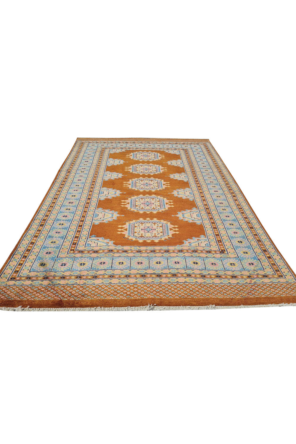 Authentic Hand Knotted Vintage Pakistani Bokhara Jhaldar Wool Area Rug 6 x 4 Ft (929 Ger-4)