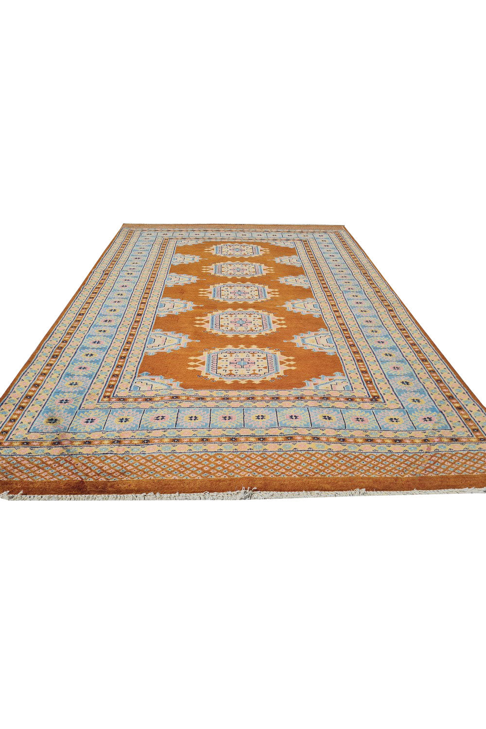 Authentic Hand Knotted Vintage Pakistani Bokhara Jhaldar Wool Area Rug 6 x 4 Ft (929 Ger-4)