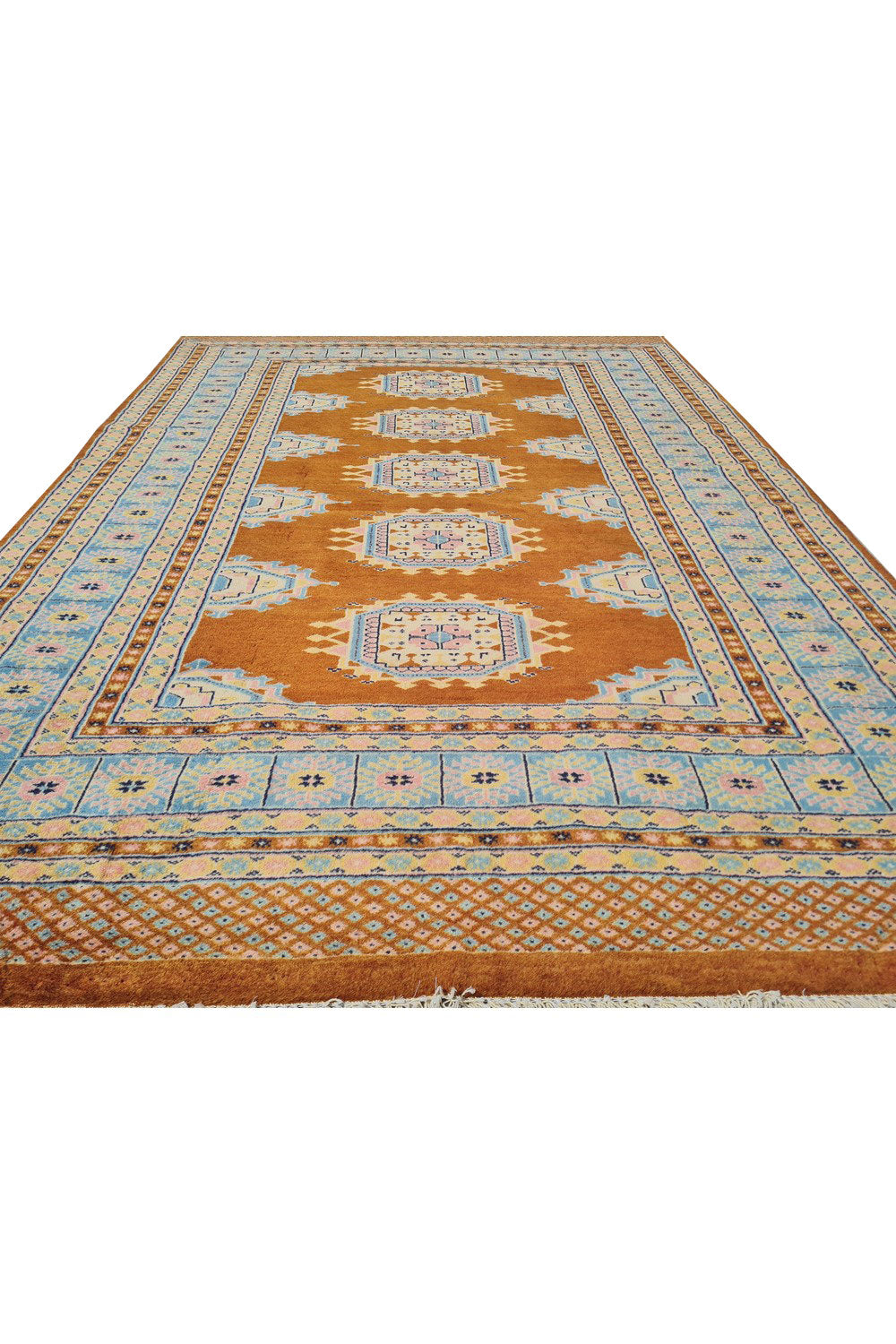 Authentic Hand Knotted Vintage Pakistani Bokhara Jhaldar Wool Area Rug 6 x 4 Ft (929 Ger-4)